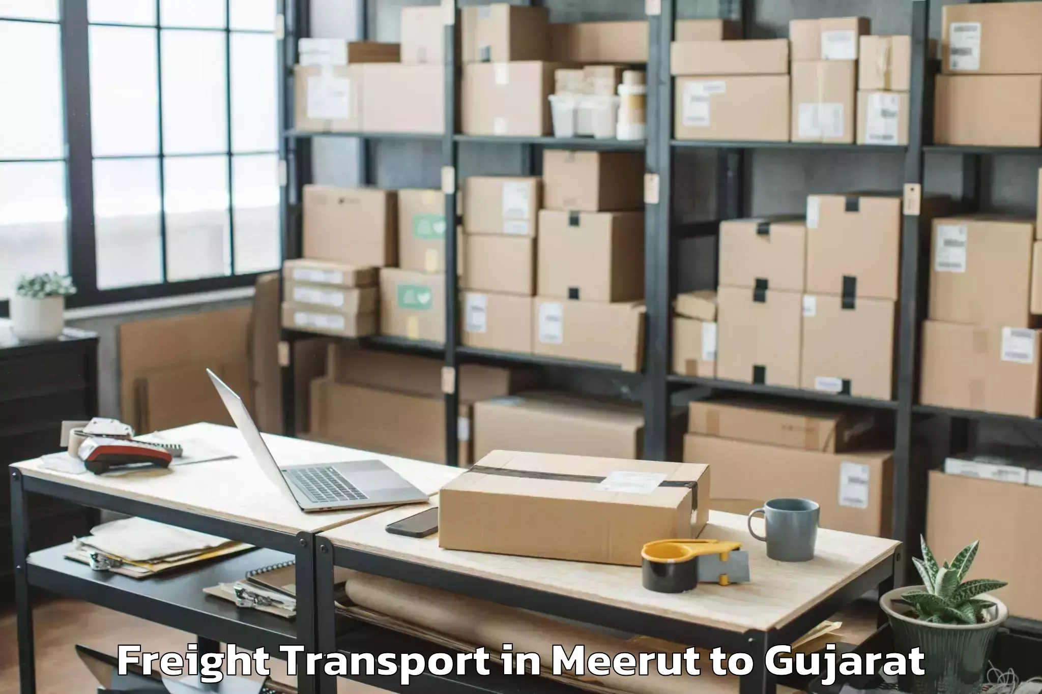 Top Meerut to Kotda Sangani Freight Transport Available